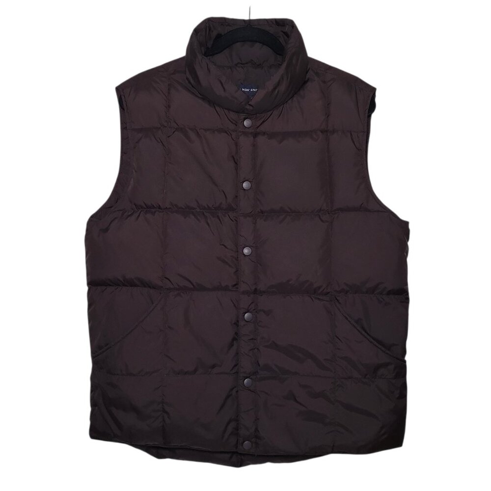 Lands End Puffer Vest Black Snap Button Outerwear Mens Medium 38-40 Gorpcore - Picture 8 of 8